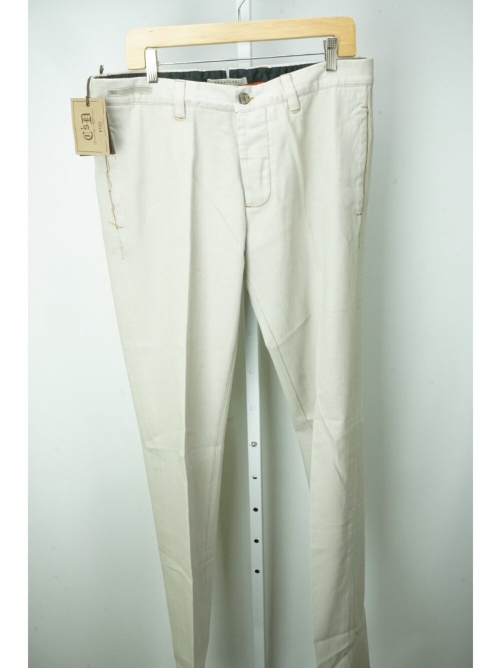 PT01 Trentasei Cotton Beige Twill Button Fly Pants Sz 50 EU BRAND NEW - Picture 2 of 8